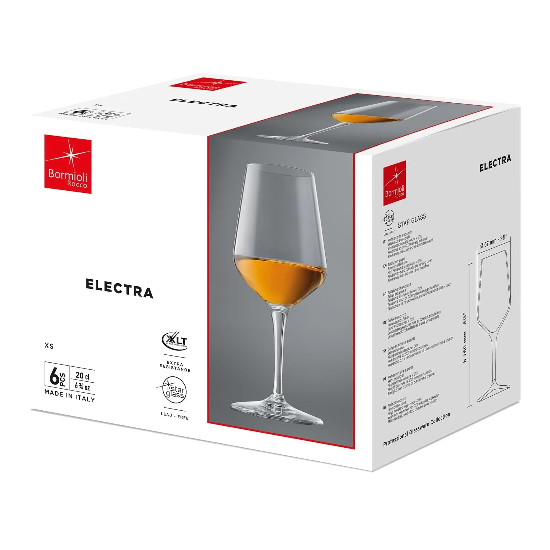 190ml Electra Liqueur Glasses - Pack of 6 - By Bormioli Rocco