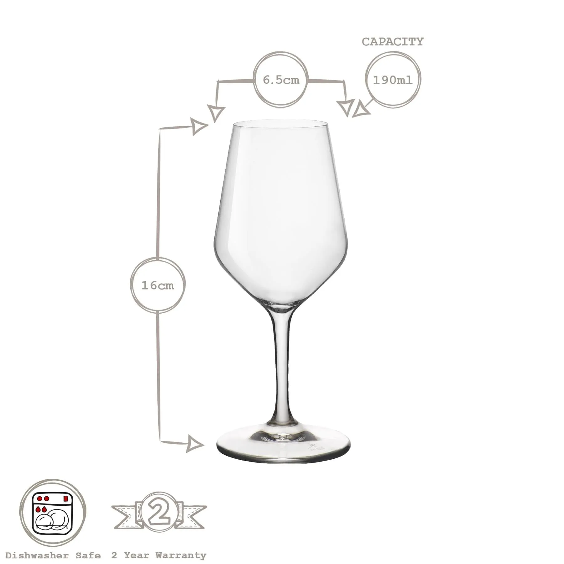 190ml Electra Liqueur Glasses - Pack of 6 - By Bormioli Rocco