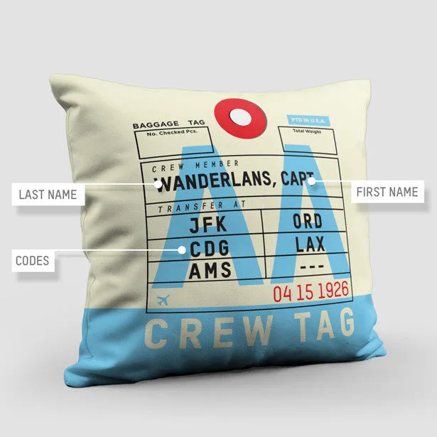 AA Crew Tag - Throw Pillow