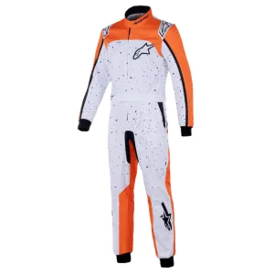 ALPINESTARS 3350125-2005-52 Suit for Karting KMX-9 V3, White / Orange / Black, Size 52