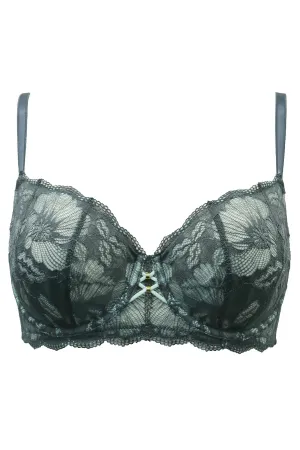 Atelier Lace Balcony Bra - Grey/Mint