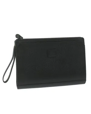 Black Leather Clutch Bag - Burberrys