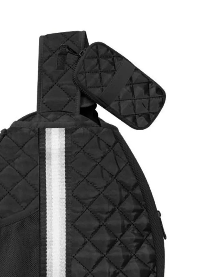 Black Quilted Pickleball Sling Bag