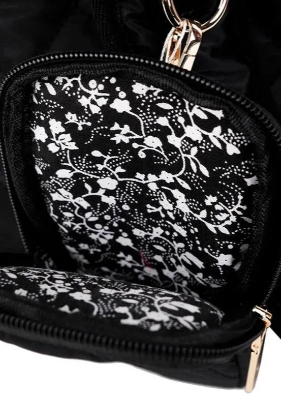 Black Quilted Pickleball Sling Bag