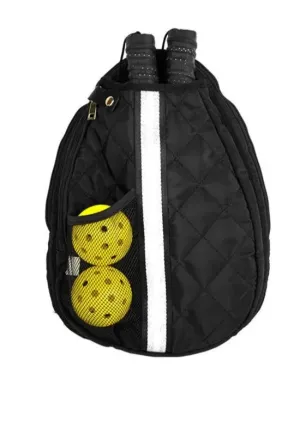 Black Quilted Pickleball Sling Bag