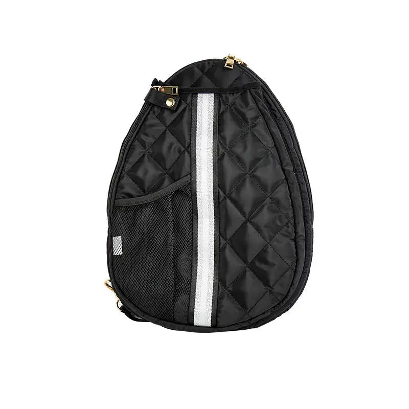 Black Quilted Pickleball Sling Bag