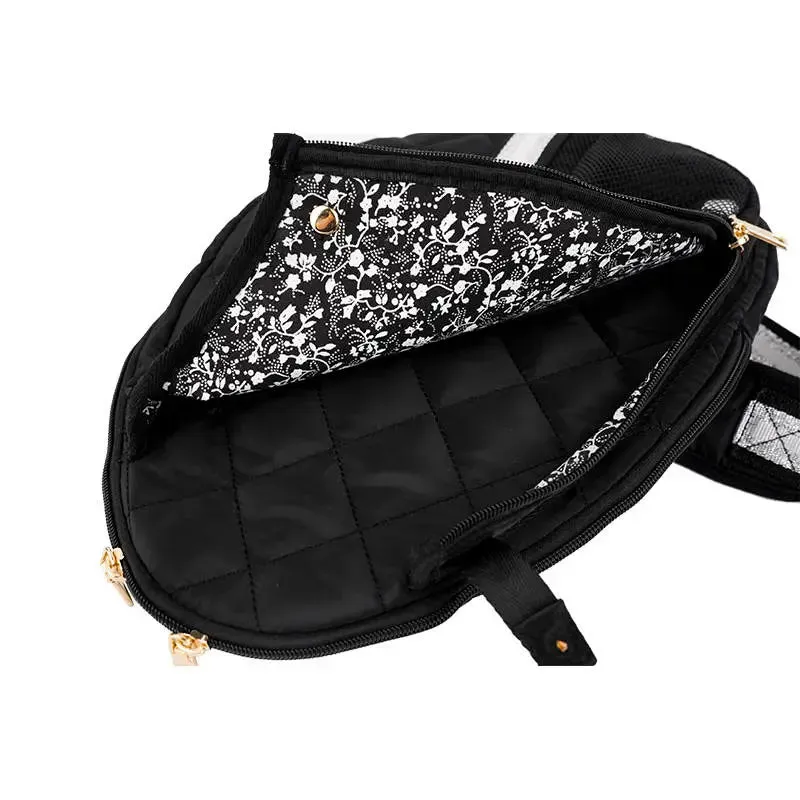 Black Quilted Pickleball Sling Bag