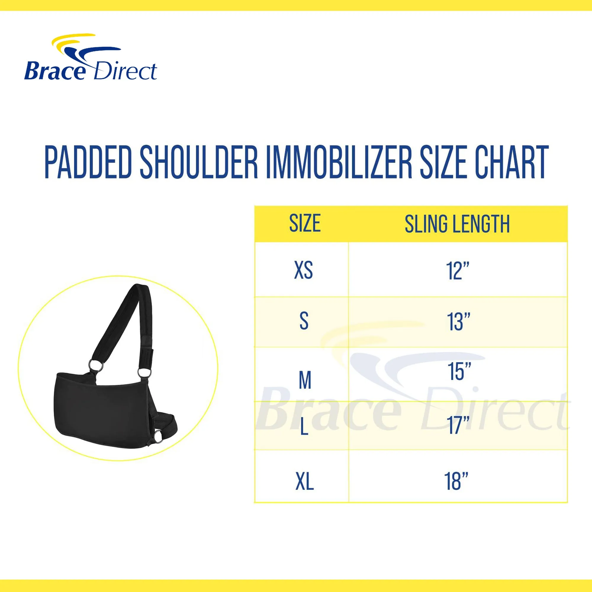 Brace Direct Deluxe Shoulder Immobilizer - Complete Support for Rotator Cuff & Joint Recovery