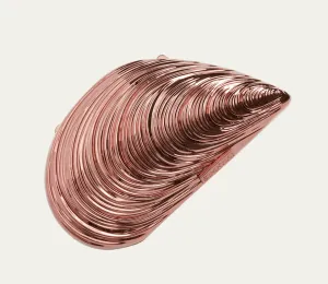 Bridget Metal Shell Oyster Clutch Bag