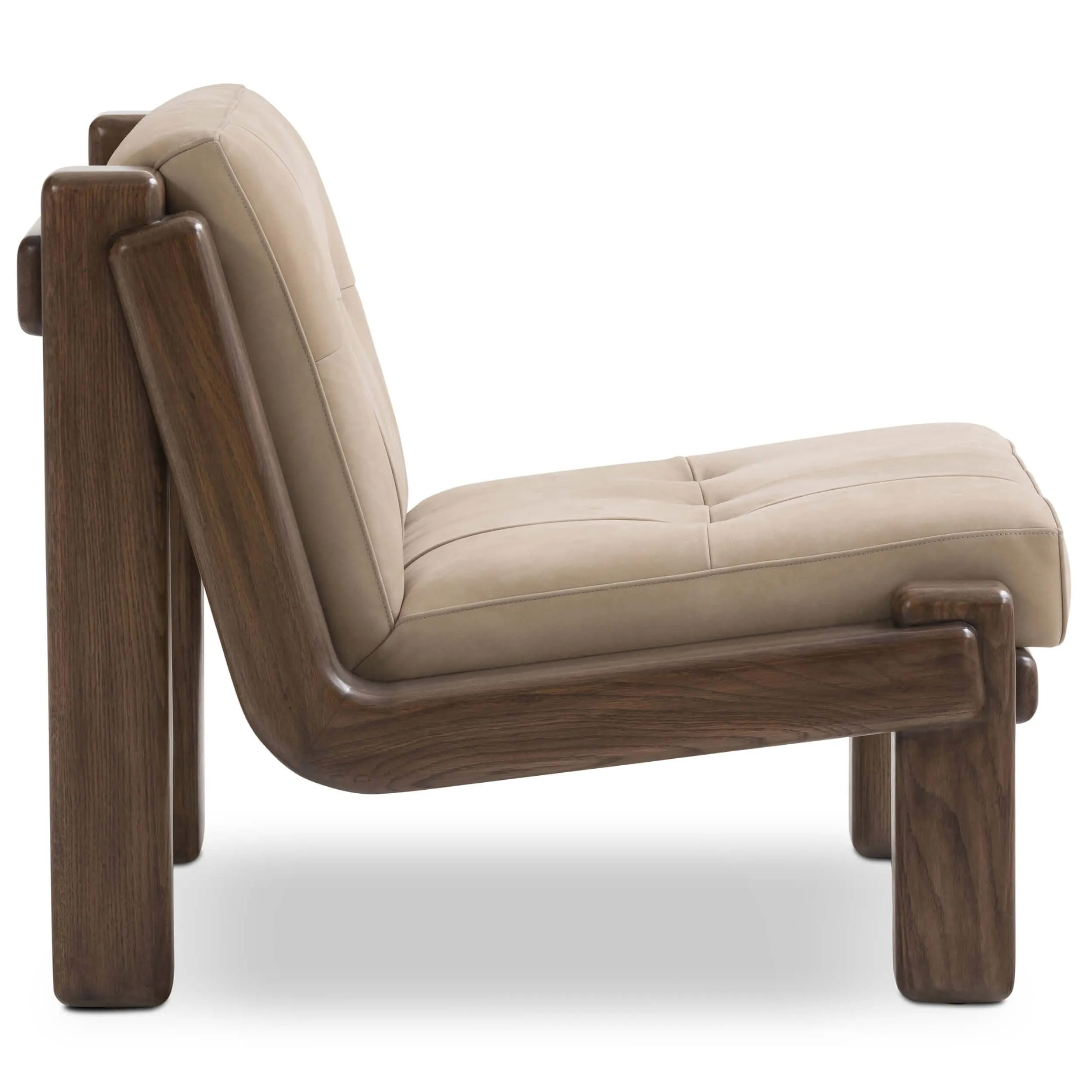 Camilo Leather Chair, Nubuck Sand