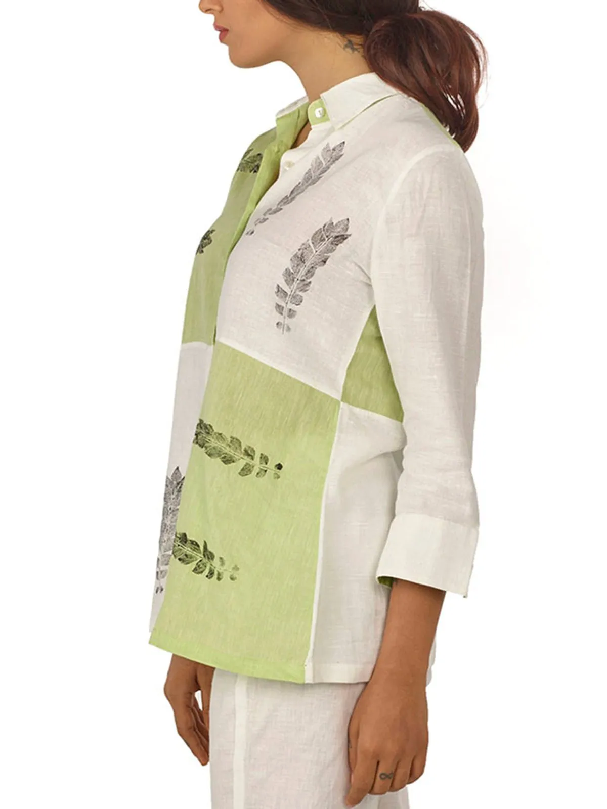 Collared Color Blocked Shirt