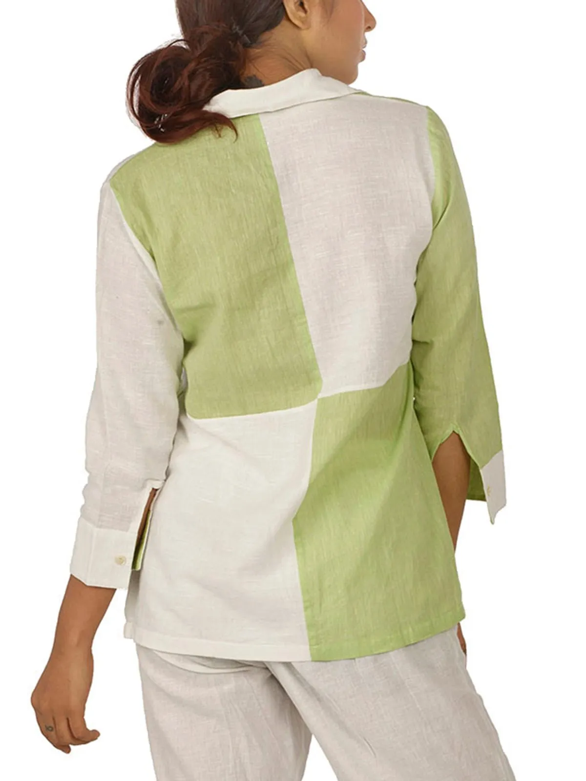 Collared Color Blocked Shirt