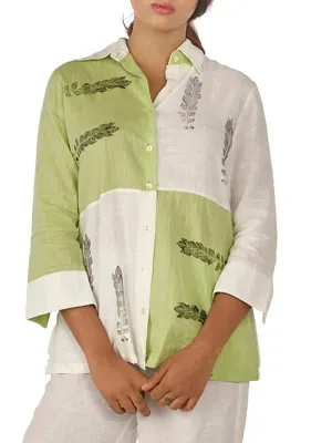 Collared Color Blocked Shirt