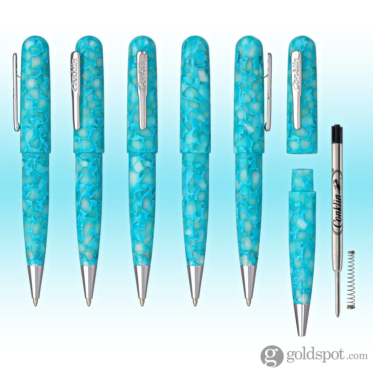 Conklin All American Ballpoint Pen in Turquoise Serenity