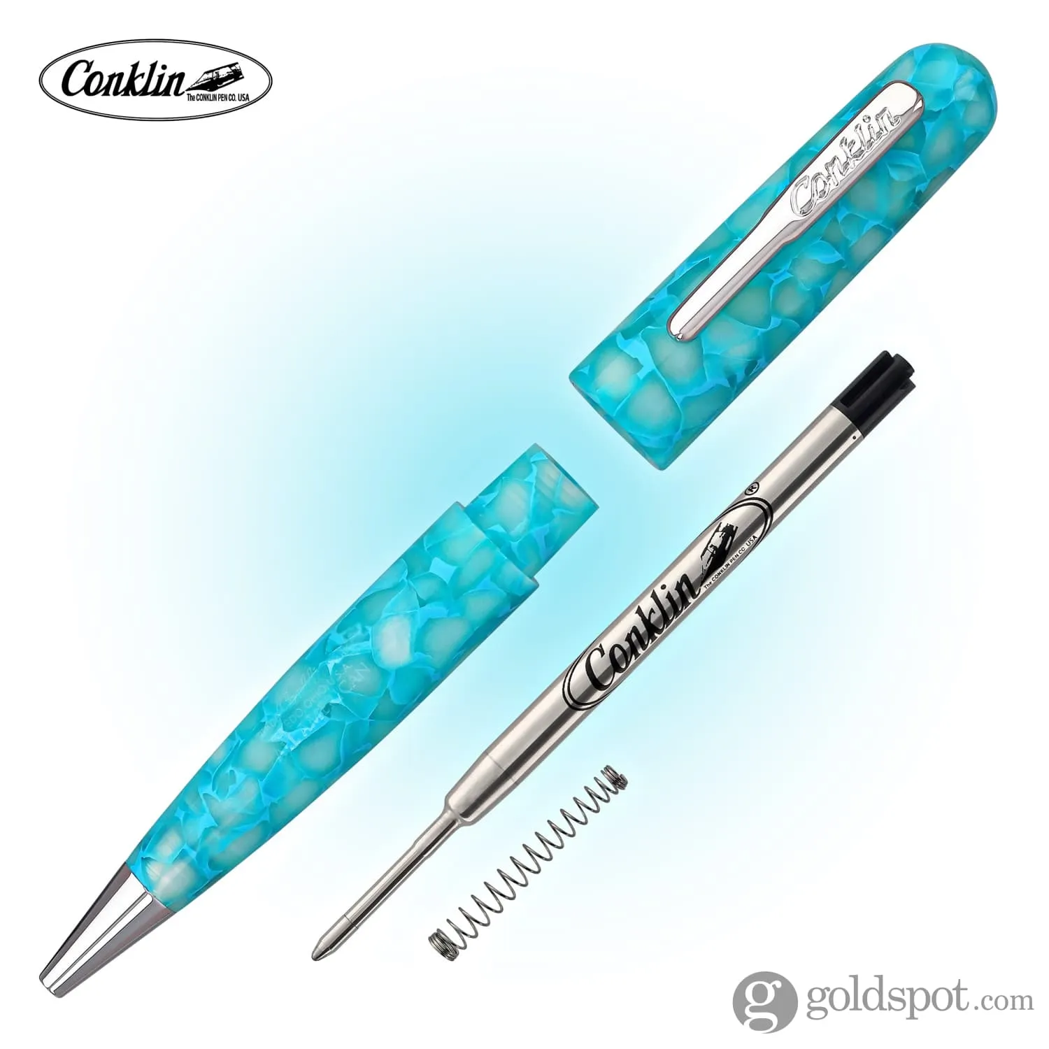 Conklin All American Ballpoint Pen in Turquoise Serenity