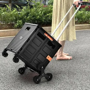 Costway Foldable Utility Cart for Travel and Shopping-Black