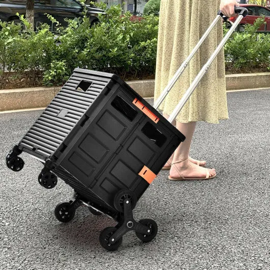 Costway Foldable Utility Cart for Travel and Shopping-Black