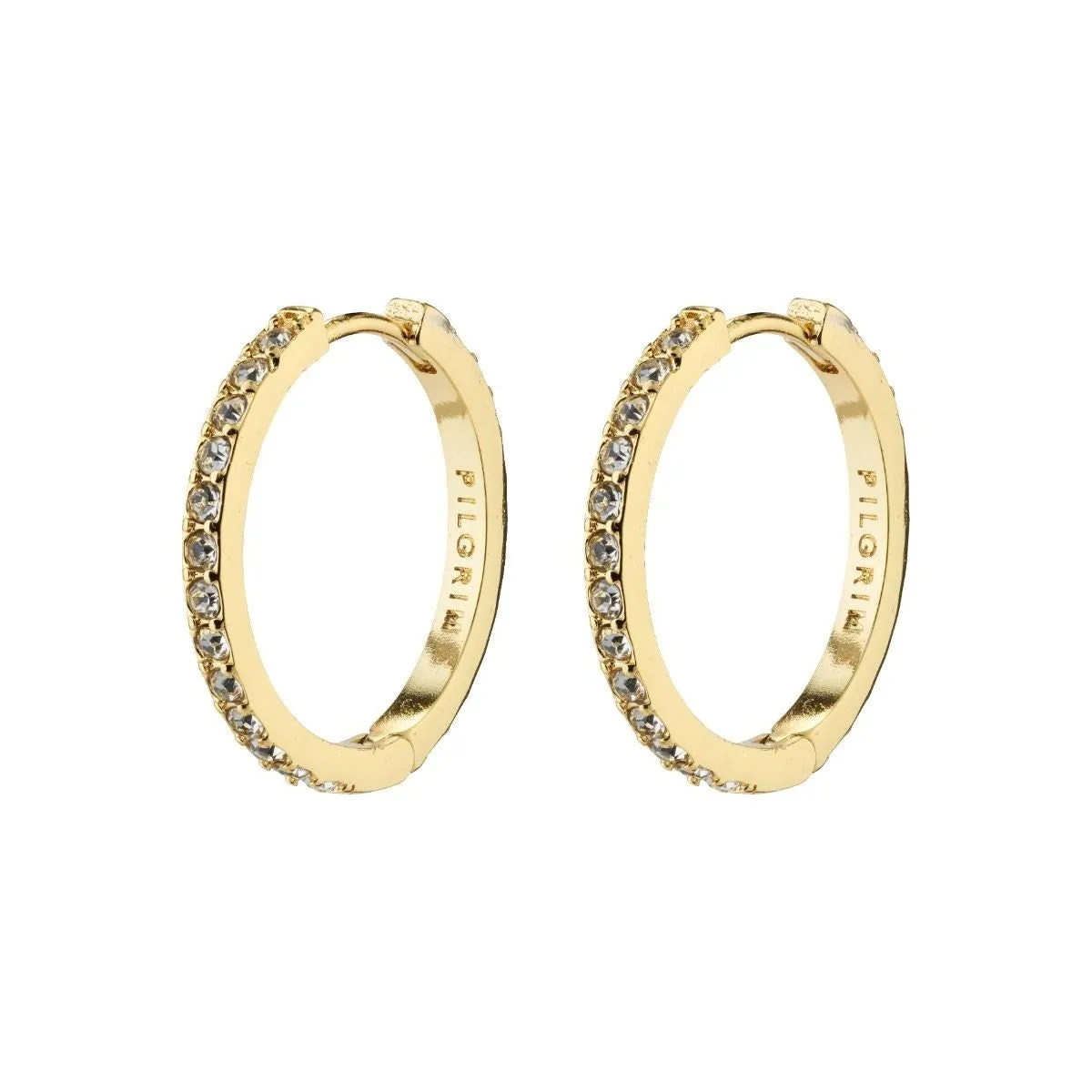 Ebna Med Crystal Hoops | Gold Plated