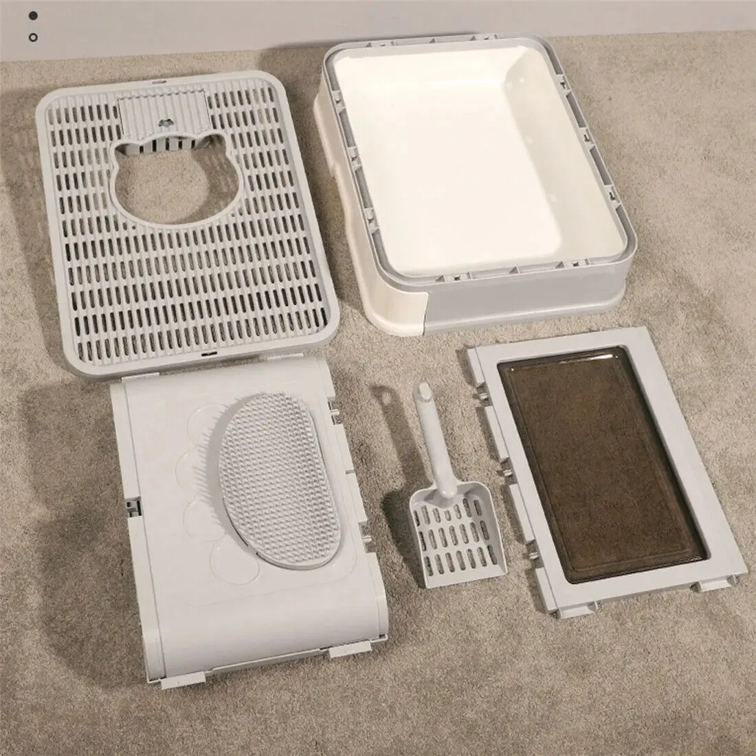 Foldable Cat Litter Box with Front Entry & Top Exit