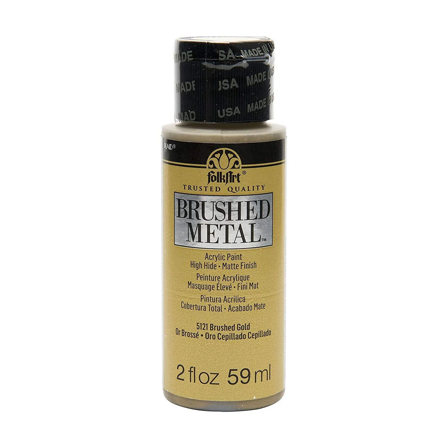 Folkart Matte Finish Brushed Metal Acrylic Paints Brushed Gold