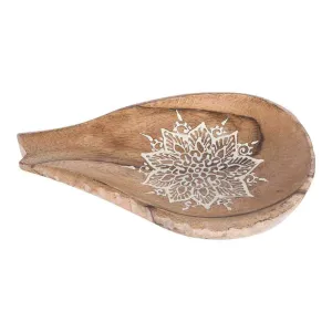 Frieze Wooden Henna Teardrop Dish 8x5cm