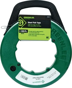 Greenlee MagnumPRO Series FTS438-125BP Fish Tape, 1/8 in Tape, 125 ft L Tape, Steel Tape :EA: QUANTITY: 1
