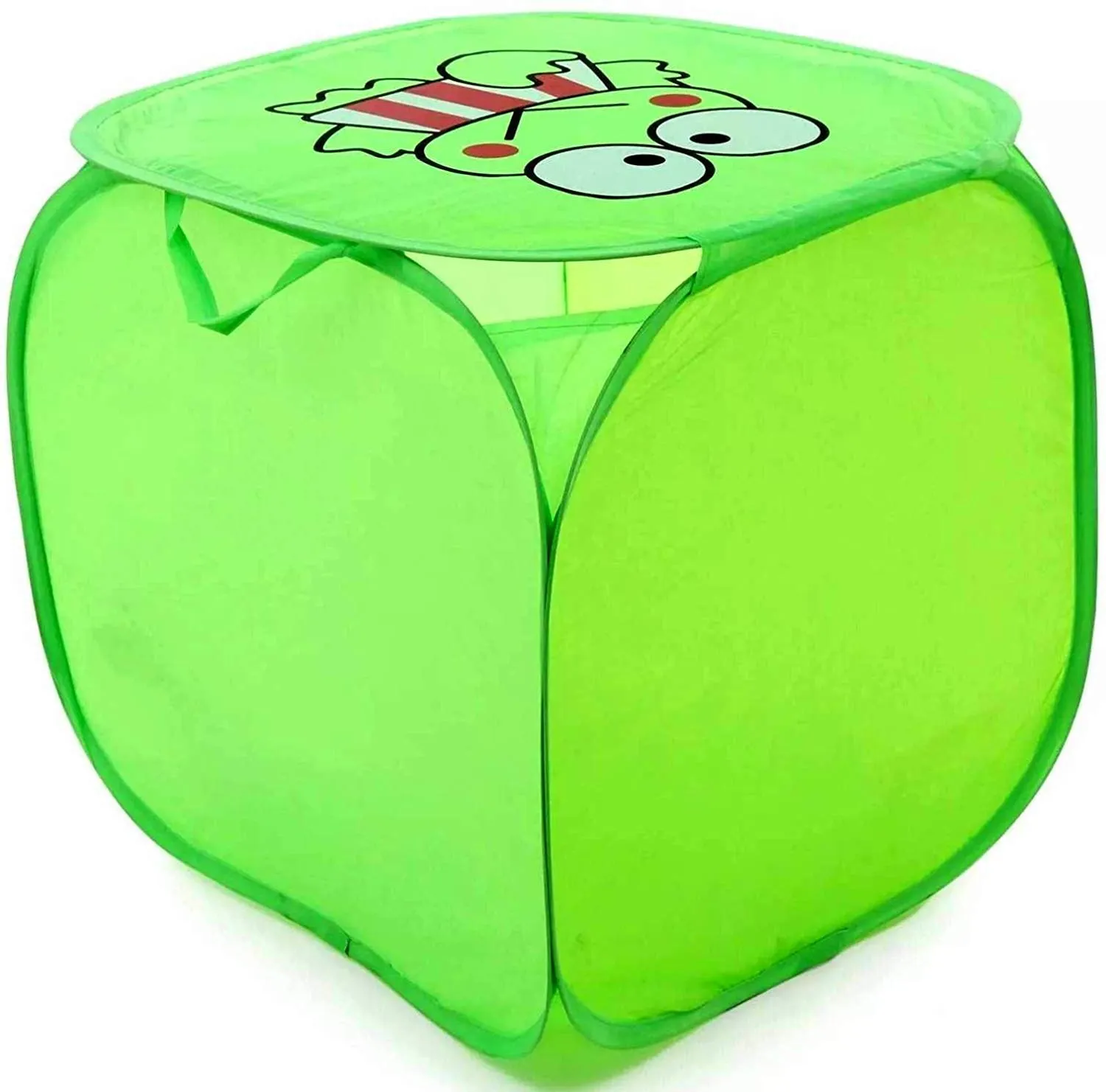 Heart Home Printed Foldable Polyster Laundry Basket, Toy Storage Basket, Cloth Storage Basket With Lid & Handles- Pack of 2 (Multicolor)-HS43HEARTH25850