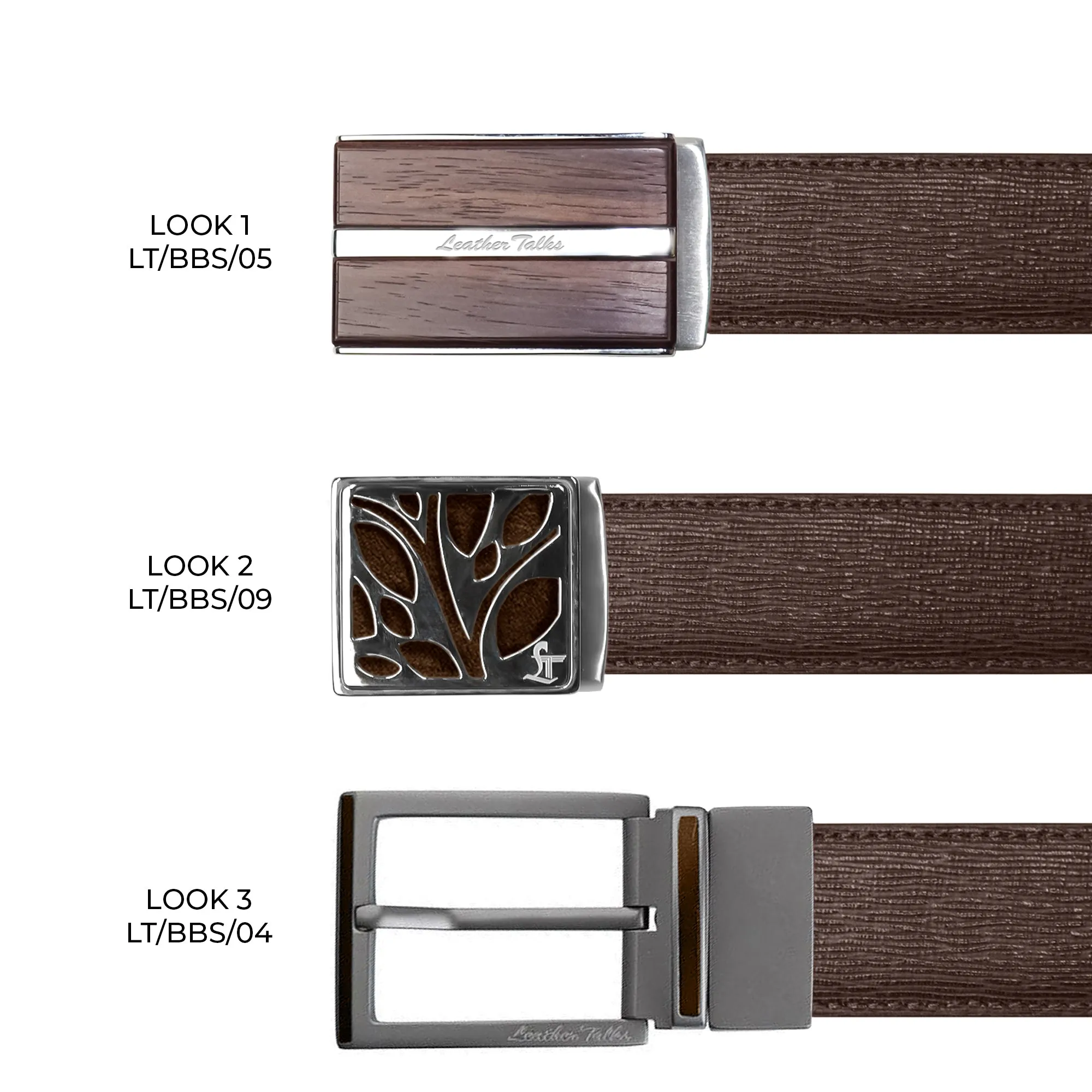 Italian Wood Finish | Italian Leather Belt for Men | Color: Brown