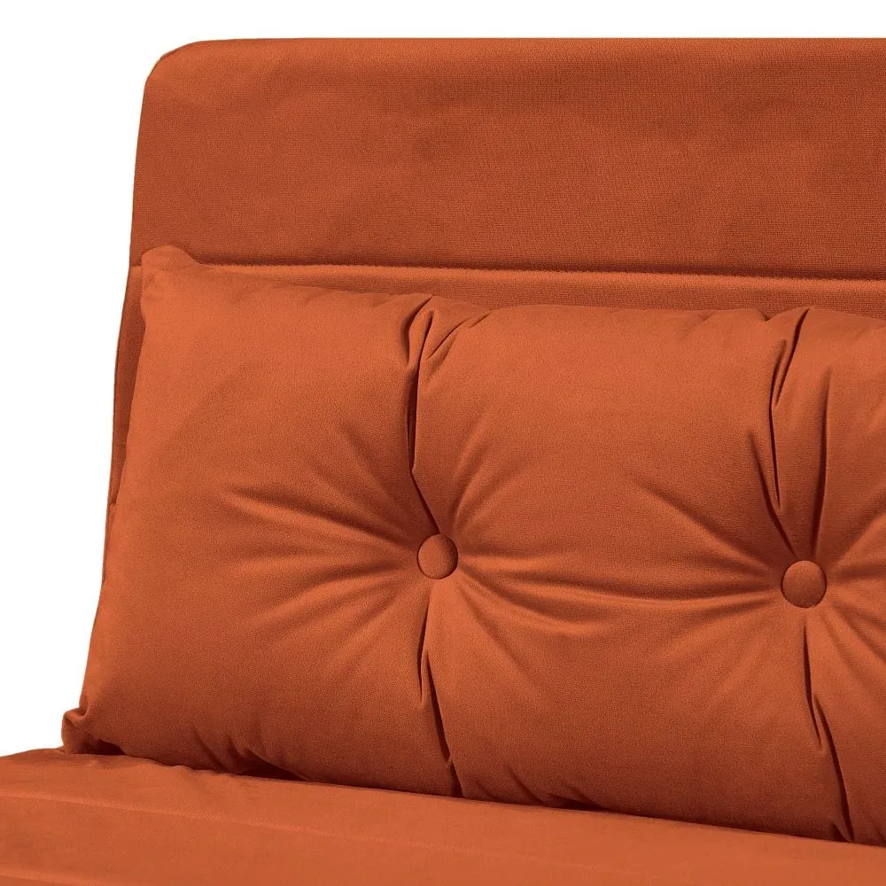 Jola Velvet Foldable 2 Seater Sofa Bed with Pillows