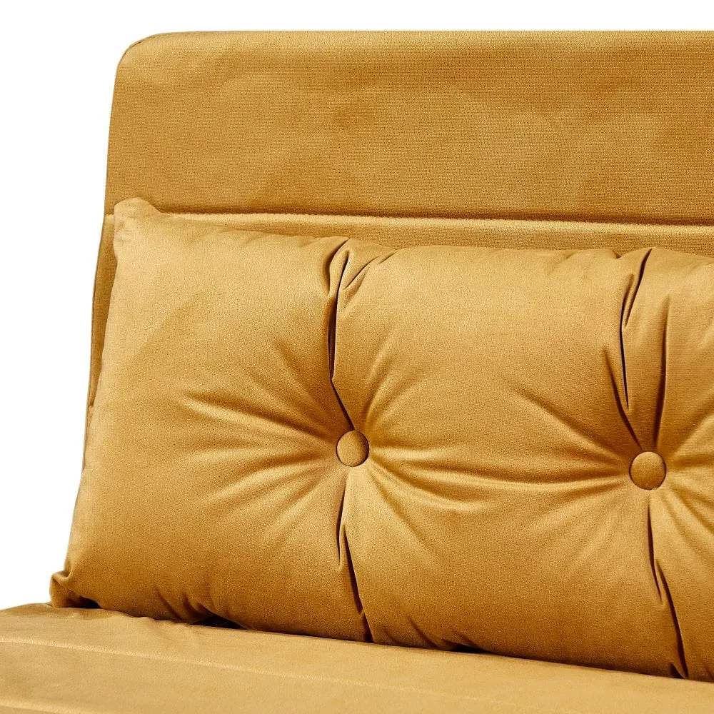 Jola Velvet Foldable 2 Seater Sofa Bed with Pillows