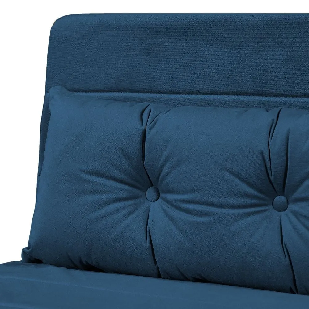 Jola Velvet Foldable 2 Seater Sofa Bed with Pillows