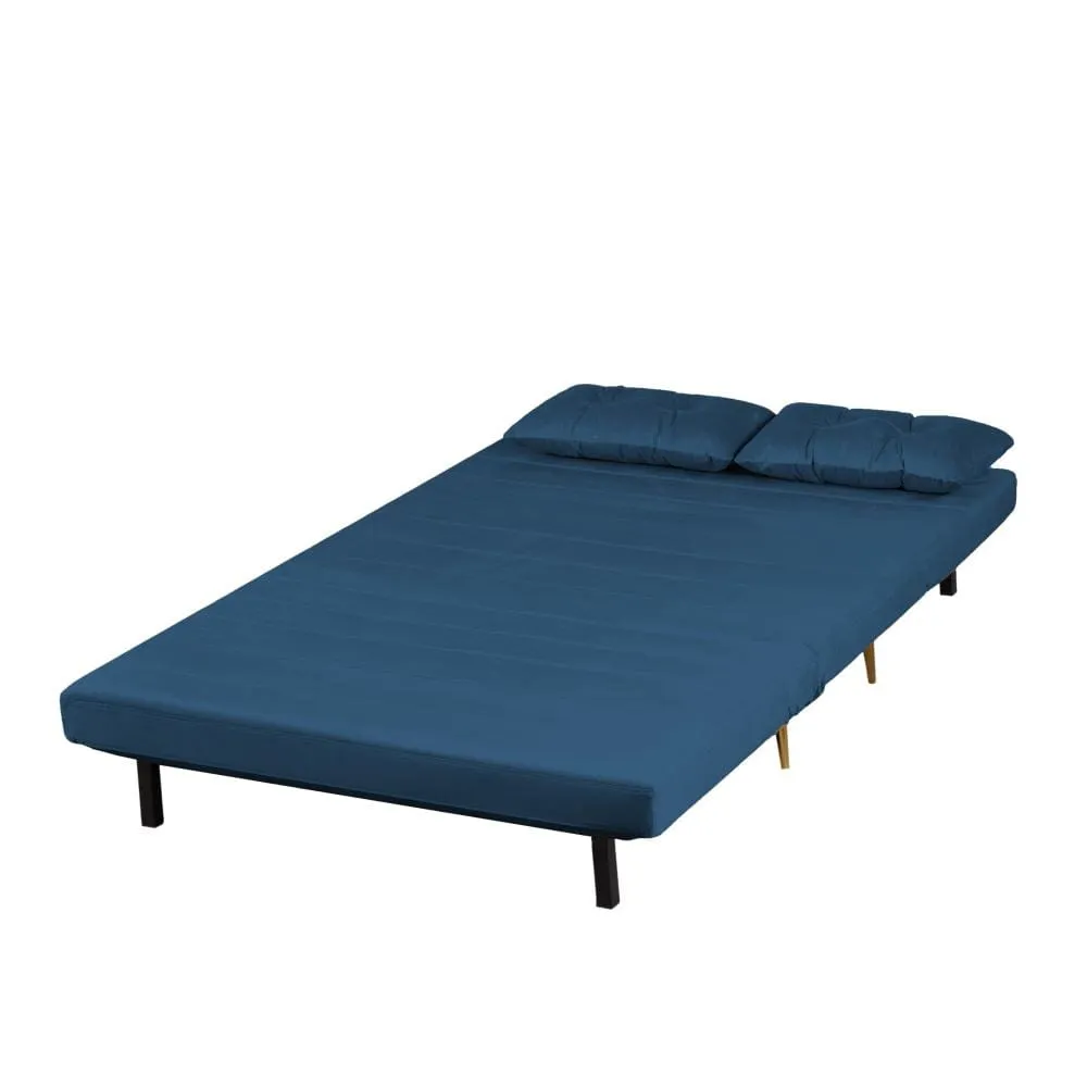 Jola Velvet Foldable 2 Seater Sofa Bed with Pillows