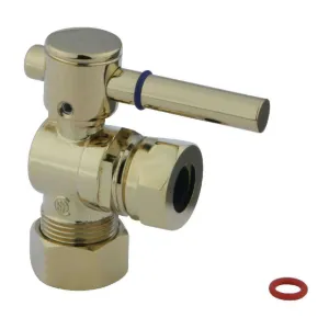 Kingston Brass CC54302DL 5/8" OD Comp X 1/2" or 7/16" Slip Joint Angle Stop Valve, Polished Brass