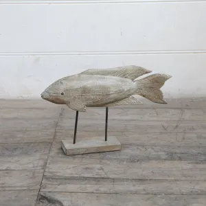 Large Distressed White Fish on Stand