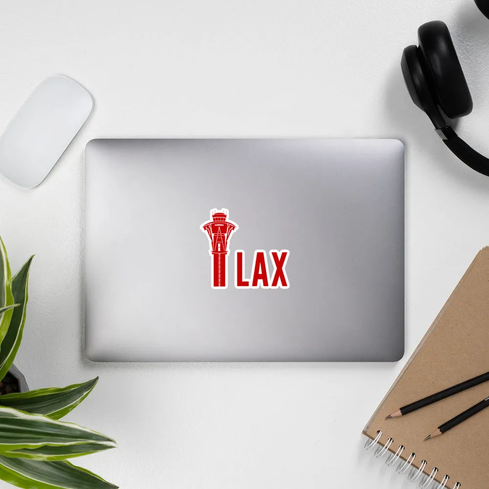 LAX Tower (Red) Bubble-free stickers