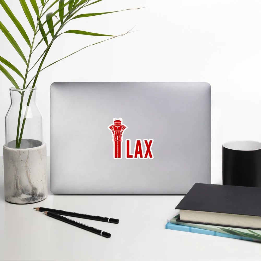 LAX Tower (Red) Bubble-free stickers