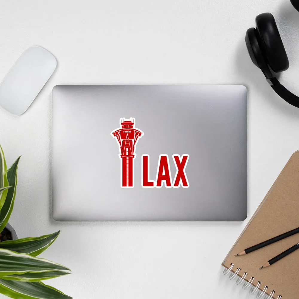 LAX Tower (Red) Bubble-free stickers