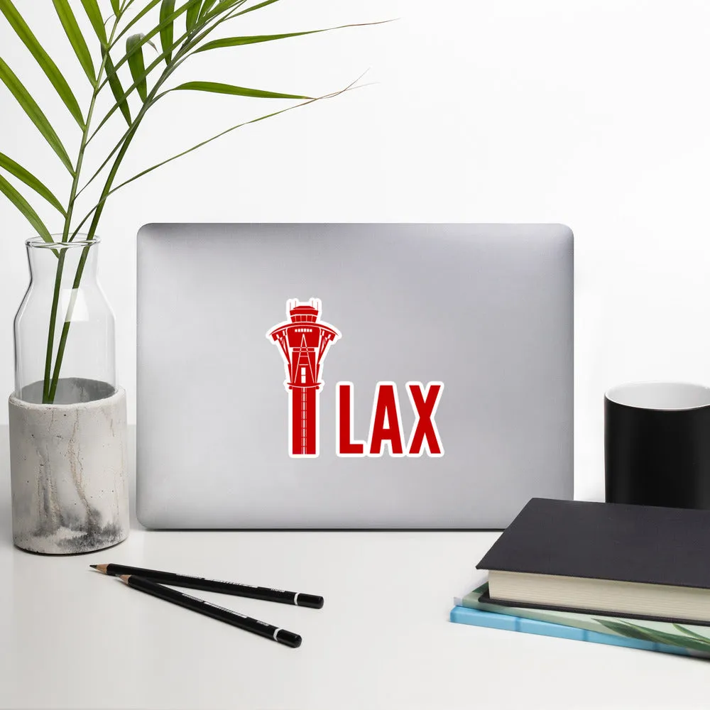 LAX Tower (Red) Bubble-free stickers