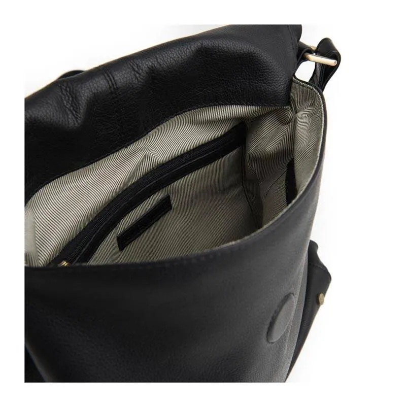 Leather Alexa Satchel Bag - Black