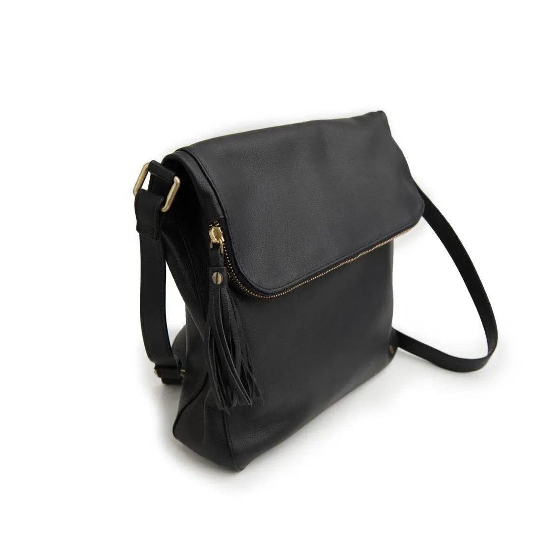 Leather Alexa Satchel Bag - Black