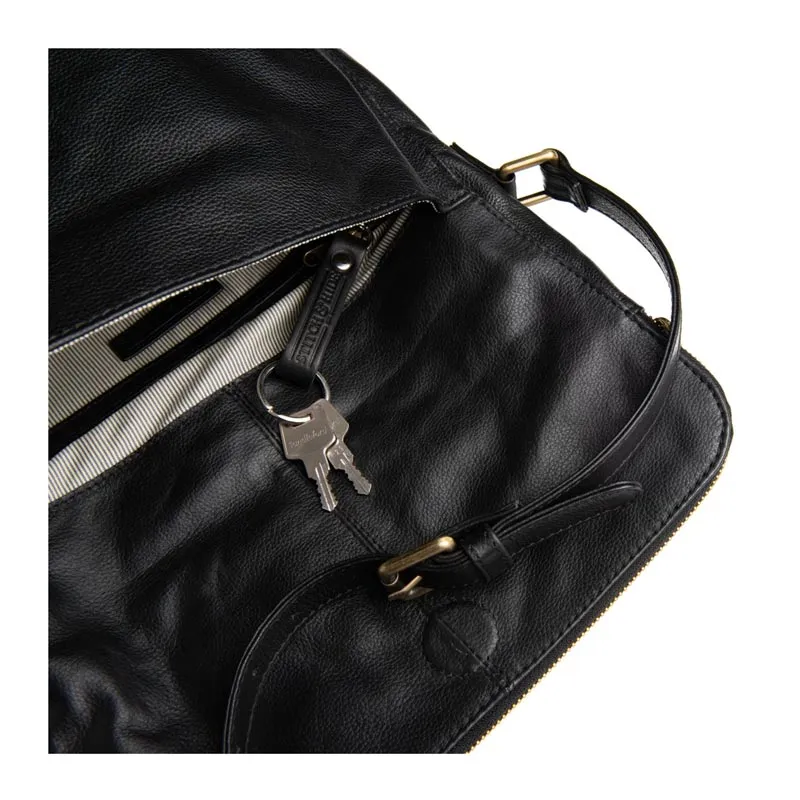 Leather Alexa Satchel Bag - Black