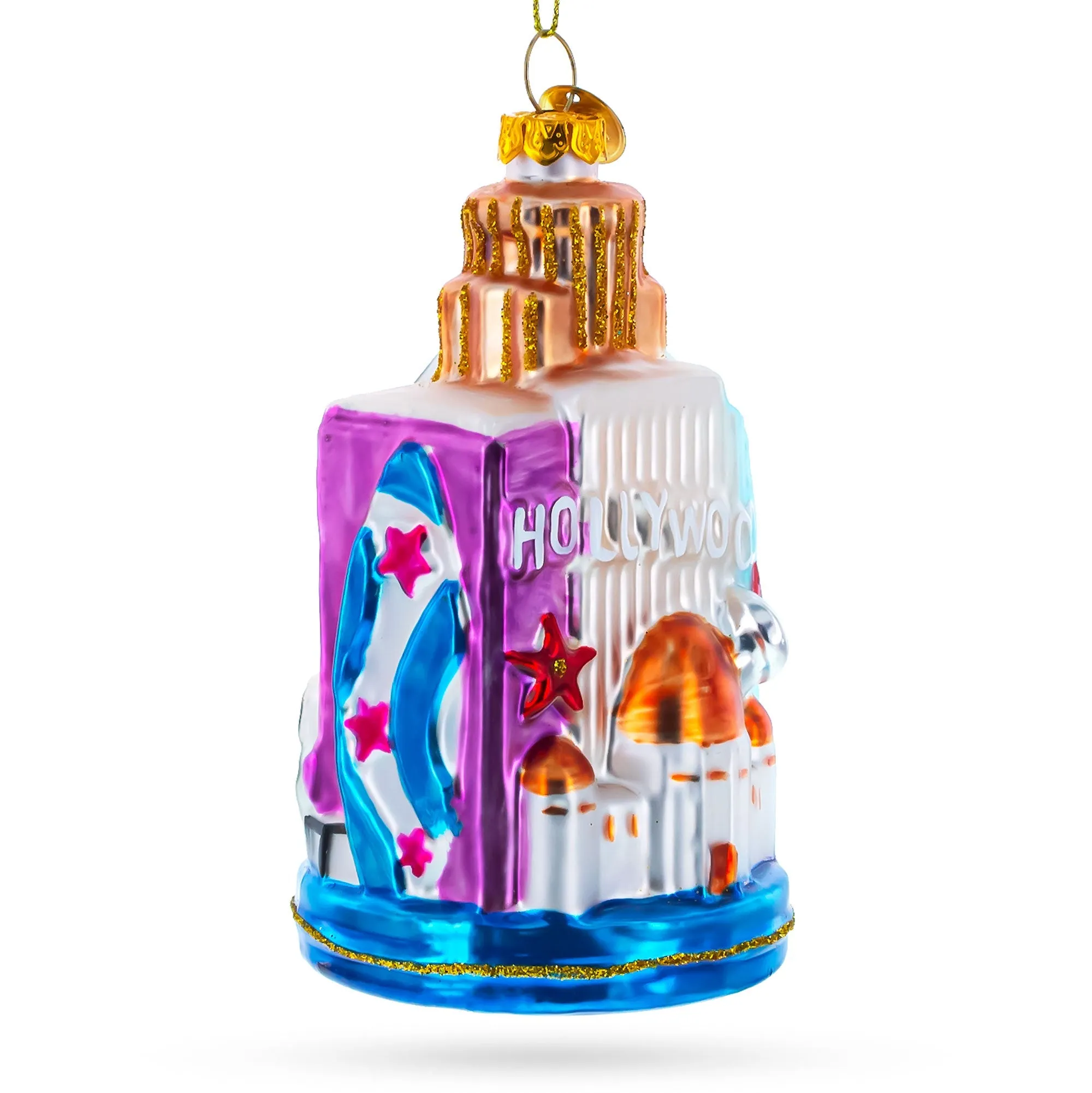 Los Angeles Attractions - Blown Glass Christmas Ornament