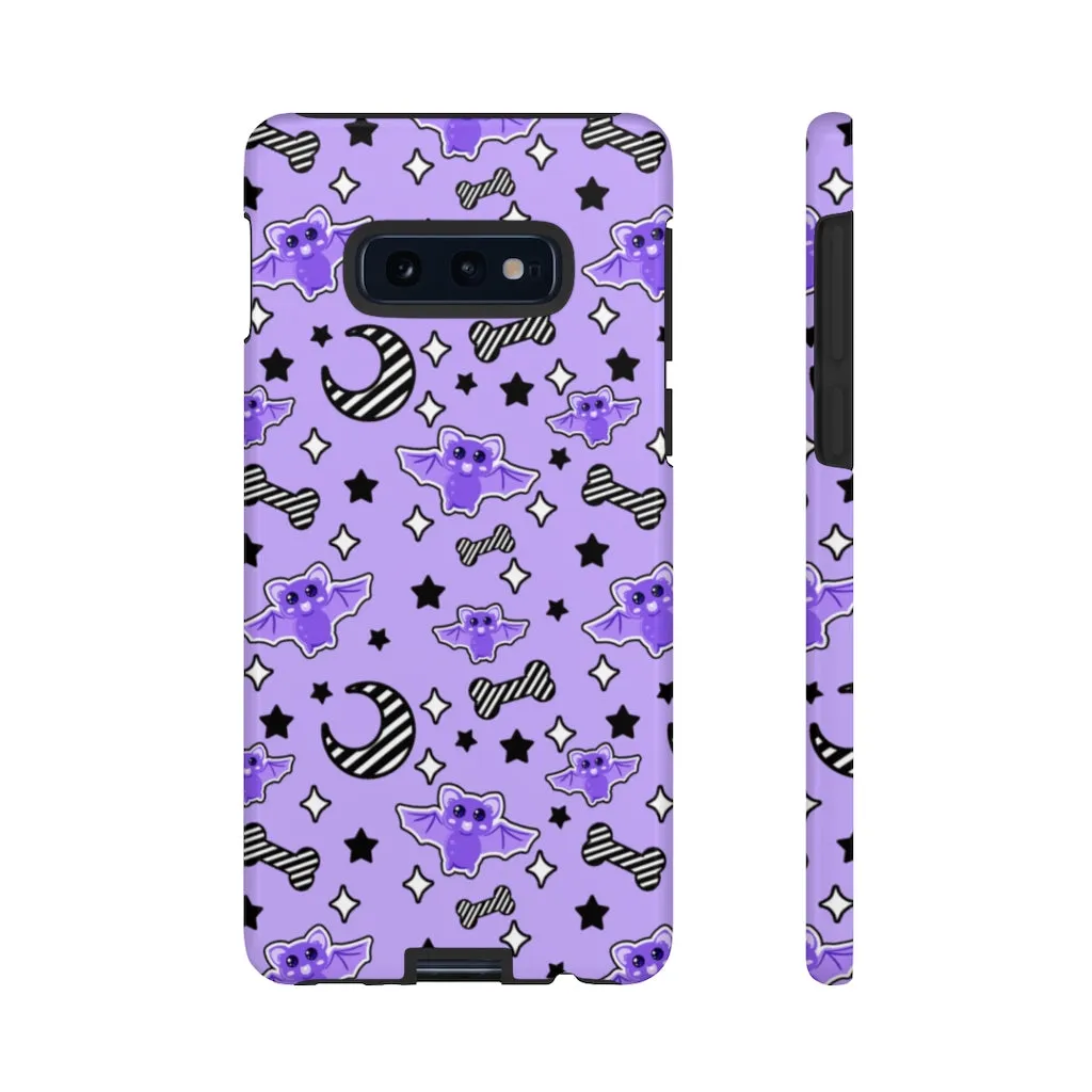 Magical Kawaii Spooky Bats Purple Tough Phone Case