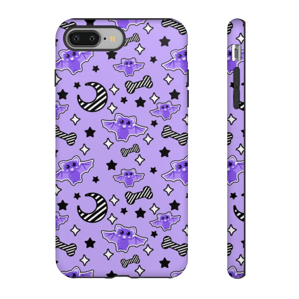 Magical Kawaii Spooky Bats Purple Tough Phone Case