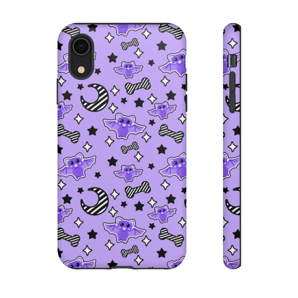 Magical Kawaii Spooky Bats Purple Tough Phone Case