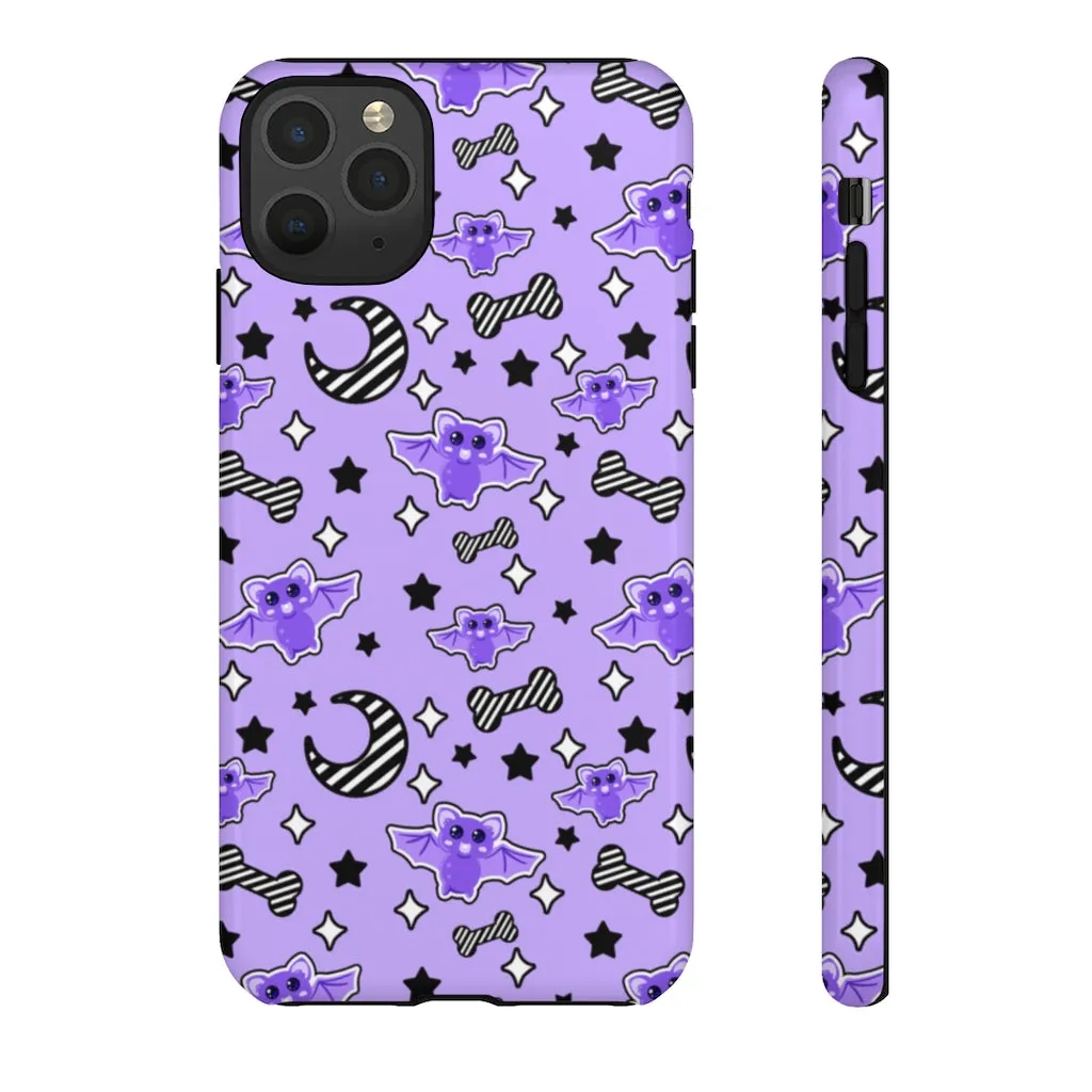Magical Kawaii Spooky Bats Purple Tough Phone Case