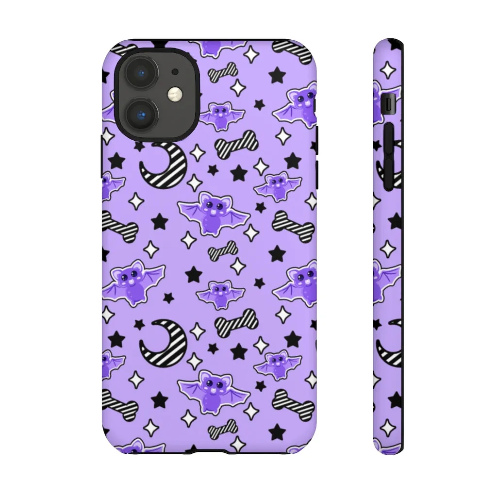 Magical Kawaii Spooky Bats Purple Tough Phone Case