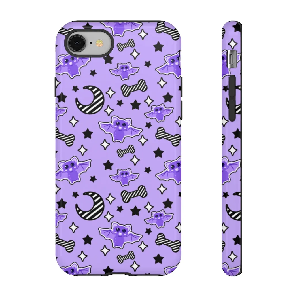 Magical Kawaii Spooky Bats Purple Tough Phone Case