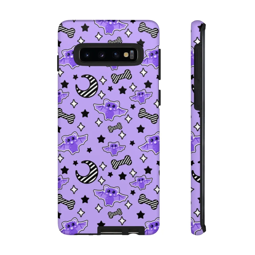 Magical Kawaii Spooky Bats Purple Tough Phone Case
