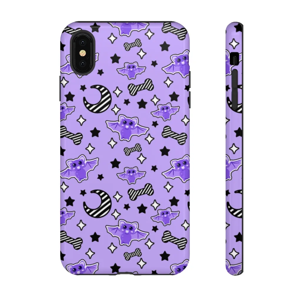 Magical Kawaii Spooky Bats Purple Tough Phone Case